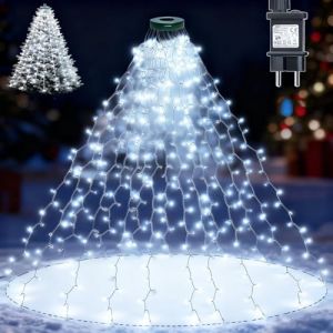 Joycome Guirlande Lumineuse Sapin No&euml;l 400 LED Lumiere Sapin de No&euml;l avec Anneau, 8 Modes 16 x 2m Sapin de No&euml;l Lumineux Etanche pour Deco Sapin No&euml;l F&ecirc;te Interieur Exterieur D&eacute;coration - Blanc Froid (Joycome, neuf)