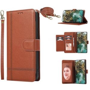 Beajew Coque Compatible avec Samsung Galaxy S21 Plus avec Cordon, Flip Portefeuille &Eacute;tui en Cuir [6 Porte Carte] [Miroir] [Fermeture Magn&eacute;tique] Clapet Housse Etui &agrave; Rabat - Brun (KSTFMY, neuf)