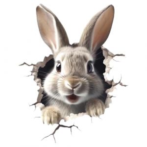 Sticker Mural Lapin Sticker Mural | Stickers Muraux pour Chambre d'Enfant D&eacute;coration Animal | et Polyvalent Mignon Dessin Anim&eacute; Lapin Autocollant pour Fen&ecirc;tre Salon (kaitmain, neuf)