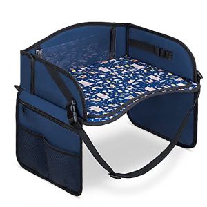 Navaris Plateau de voyage pour enfant - Plateau d'activit&eacute;s voiture train avion avec poches pour livres - Organisateur de voiture (SX-Commerce, neuf)