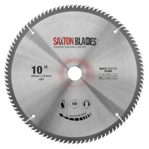 Saxton TCT TCT255100TTCG254B Lame de scie circulaire en aluminium laminé 255 mm x 100 dents x 25,4 mm alésage (saxton trading, neuf)