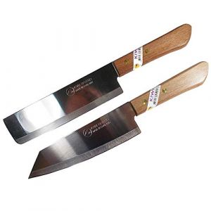 Couteau de chef Cook utilitaire couteaux Lot de 2 Kiwi Marque 171,172 Couverts à steak Manche en bois ustensile de cuisine Sharp Lame en acier inoxydable 16,5 cm (bick.shop, neuf)