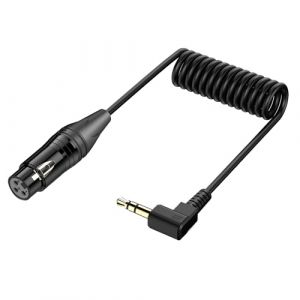 JSADZKJ Câble auxiliaire à angle droit 3,5mm vers XLR Adaptateur de cordon stéréo jack 1/8 pouce vers mâle XLR pour ordinateur portable microphone amplificateur 30Cm/0.98Ft (mâle à female) (JSADZKJ, neuf)