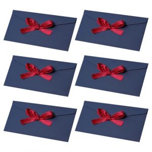 JIHUOO Lot de 10 enveloppes en papier kraft pour cartes cadeaux, invitations de mariage, lettres vintage avec rubans pour la Saint-Valentin, la f&ecirc;te des m&egrave;res, bleu, 20 x 11cm (cheng juan1, neuf)