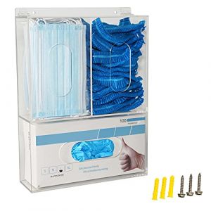 KOEMEHR Porte-Distributeur de boîte à Gants jetable Support Mural Triple Porte-Gants Distributeur de Filet à Cheveux avec Couvercle pour Service Alimentaire, Laboratoire, Cabinet médical (CaptainAZ, neuf)