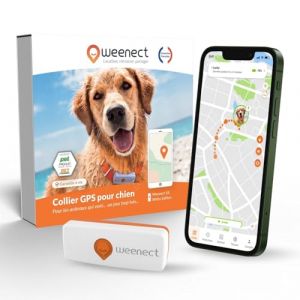 Weenect Chien XS - Nouveau GPS pour Chien | Mini Traceur GPS pour Chien en Temps réel | Etanche | Plus Petit modèle du marché | Fonctionne avec abonnement | Garantie à Vie (Weenect, neuf)