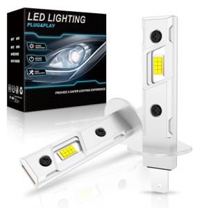 SHINYY Ampoules H1 LED, 2025 Nouveau 20000LM Haute Puissant 6500K Blanc Froid Lampe Led H1 Phare Canbus Anti Erreur pour Voiture Feux de Route ou Brouillard, 1:1 Taille Remplacer Halog&egrave;nes, Pack de 2 (AOTVIRIS, neuf)