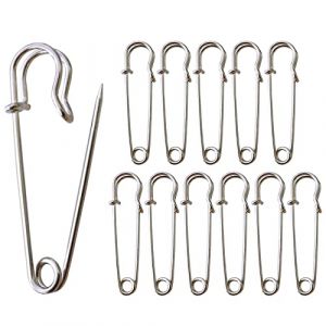 Redamancy Grandes Épingles à Nourrice, 12 Pcs Grosse Épingle de Sûreté, 63 mm Épingles à Nourrice Extra Larges, Épingles de Kilt, Épingles de Sûreté pour Kilt, Couverture, Tricot, Travaux Manuels (Pulangke-EU, neuf)