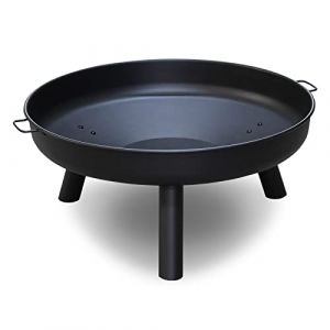 SWANEW Brasero d'extérieur Ø 82,5 cm, grand brasero avec poignées, brasero de qualité supérieure pour balcon, cour, cheminée, terrasse, camping, Noir (HAPPYJIE, neuf)