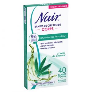 NAIR - Bandes de Cire Froide Corps, à l'Extrait d'huile de Chanvre, 97% d'Origine Naturelle, NaturAdvanced Technology , 40 Bandes (loisirs67, neuf)