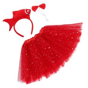 minkissy Costume Poisson Peluche Garçon Fille Bandeau Nœud Jupe Thème Animal Marin Pour Fête Déguisement (Master Self, neuf)