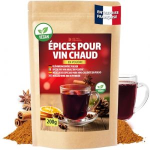 DETOX ORGANICA Vin chaud poudre - 200g Mélange d’épices naturelles Cannelle, Gingembre et autres – Préparation vin chaud maison, boissons chaudes hiver, jus de pomme chaud, infusion & desserts de Noël (Detox Organica, neuf)