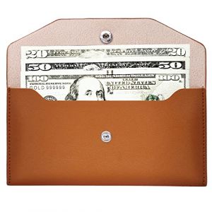 Cobee Portefeuille en cuir synthétique pour espèces, enveloppe imperméable et réutilisable pour femmes et filles (marron) (Liige, neuf)