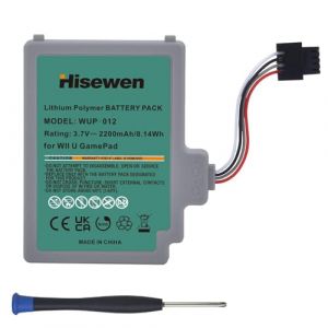 Hisewen Wii U Gamepad Batterie, 2200 mAh Batterie rechargeable de rechange pour Nintendo Wii U Gamepad WUP-012, WUP-010 (BawtronEU, neuf)