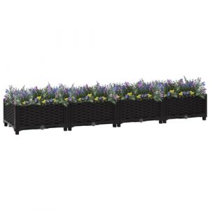 puraday Jardinière de Jardin 160x40x23 cm Noir Polypropylène Lit de Plantation Offre Suffisamment d’Espace Pot de Terrasse Balcon pour Plantes Légumes Herbes Aromates Fleurs (KK Department Store Studio, neuf)