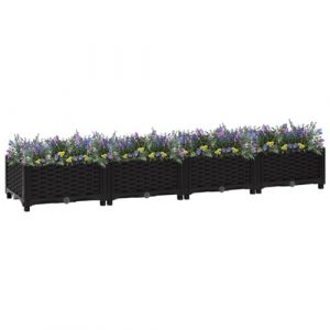 puraday Jardinière de Jardin 160x40x23 cm Noir Polypropylène Lit de Plantation Offre Suffisamment d’Espace Pot de Terrasse Balcon pour Plantes Légumes Herbes Aromates Fleurs (PURADAY STORE, neuf)