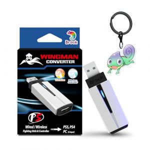 Brook Wingman P5 &ndash; PS5 PS4 Contr&ocirc;leur PC convertisseur avec support sans fil et filaire Vibration Mouvement six axes Turbo Macro Remap via le logiciel Converter Center (version exclusive) (Brook Gaming FR, neuf)