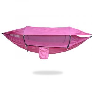 GEERTOP Hamac d'ext&eacute;rieur 3 en 1 avec b&acirc;che de Protection Solaire, Imperm&eacute;able et Durable en Nylon avec Filet Anti-moustiques, Double Couchage, &eacute;quipement de Camping pour Randonn&eacute;e (Rose) (AcelaneDirect, neuf)