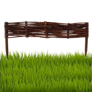 Floranica Bordures de Parterre en Saule 1 pièce 10 cm x 60 cm Clôture en Bois de Osier pour Bordure Plate-Bande Palissade Bordures de Fleurs Décoratives Panneau en Saule (Pemicont, neuf)