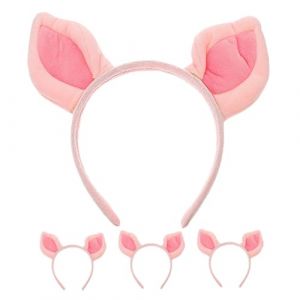 DONFAMDS Serrage-t&ecirc;te Oreilles De Cochon En Peluche Lot De 4 Ajustable Pour Adultes Et Gar&ccedil;on Et Filles Accessoire De D&eacute;guisement Pour Halloween Et Carnaval (GENIESFOR, neuf)