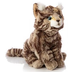 Uni-Toys - Chat Sauvage Gris tigré Assis - 22 cm (Hauteur) - Chat en Peluche - Doudou (Uni-Toys Shop, neuf)