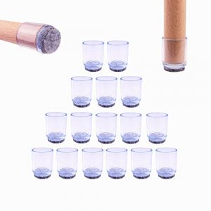 Lot de 16 Capuchons de Protection pour Pieds de Chaise - en Feutre - Patins en Feutre - Patins en Feutre pour chaises - Patins de Meubles - Patins de Chaise (Rond, &Oslash; 25mm) (Modern Media Store, neuf)