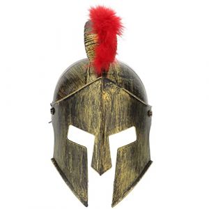 BESTYASH Casque De Gladiateur Romain Rigide Costume Casque De Soldat Antique Doré Pour Fête Cosplay Et Décoration De Tête Unisexe Adulte (Feast of Yan, neuf)
