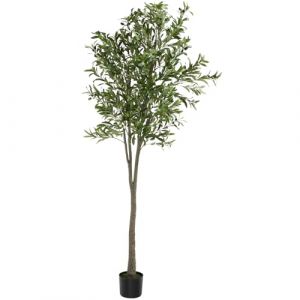 TecTake® Olivier Artificiel 210cm Plante Artificielle Fausse Plante Interieur Arbre Vert Arbre Artificiel Décoration Maison idéal pour Décoration Salon Chambre Cuisine Dressing Chambre Enfant Bureau (Made4Home SAS, neuf)