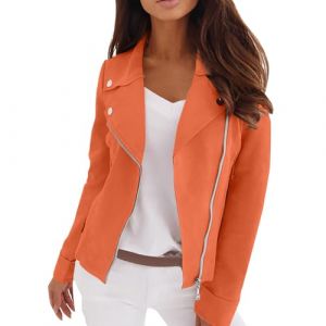 Cardigan Femme Grande Taille Veste Femme Mi Saison Gilet Avec Zipp&eacute; Manteau Bouton Manteaux 2025 Nouveau Veste Manches Longue V&ecirc;tements D&eacute;contract&eacute;s Loungewear Polyvalent Gilet Cintr&eacute;e Manteau (Weiwei's small shop, neuf)