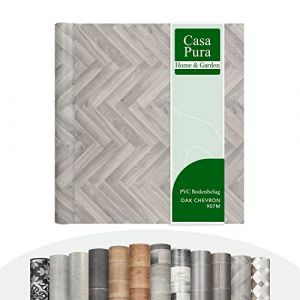 casa pura | Chêne Chevron 907m | Sol en vinyle au mètre - Aspect bois carrelage - Revêtement de sol en PVC - Revêtement de sol | 100 x 350 cm (MEISTEREI, neuf)