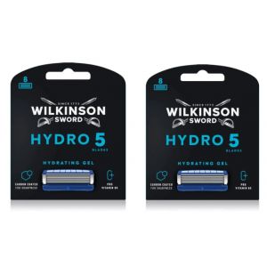 WILKINSON SWORD - Lames de rasoir Hydro 5 pour hommes | Lot de 16 recharges | Gel hydratant et tondeuse de pr&eacute;cision (l'emballage peut varier) (Vantamo Vans, neuf)