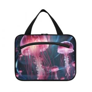 Linnyio Loup Clair Rose Fantaisie Trousse de Toilette de Voyage Suspendue Maquillage,Grande Capacit&eacute; Pliable Rangement Sacs de Lavage pour Femmes Filles (Linnyio, neuf)