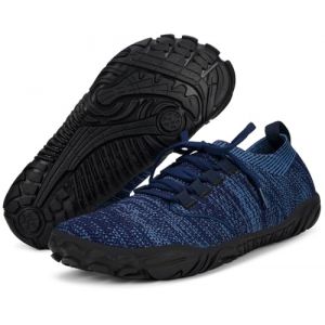 Barefoot Shoes Minimalistes Homme Femme Chaussures de Trail Running Jogging Randonnée Respirant Mesh Larges Pieds Nus entraînement Baskets,Bleu,37 EU (anxier, neuf)
