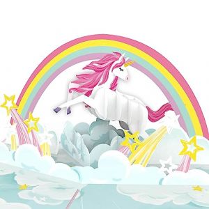 papercrush Carte pop-up licorne avec arc-en-ciel &ndash; Carte d'anniversaire 3D amusante pour enfant, cadeau licorne pour fille, meilleure amie et femme, carte de f&eacute;licitations et carte d'invitation pour (papercrush, neuf)