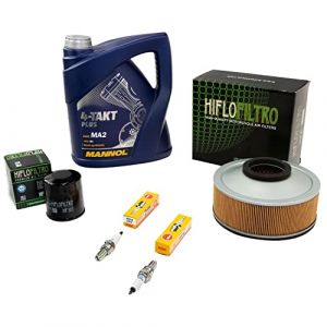 Kit d'entretien huile 4 l + filtre à air + filtre à huile + bougies d'allumage pour Kawasaki ki VN 800 VN800 VN800A VN800AB VN800B année de construction 1995-2006 (mvh-versand, neuf)