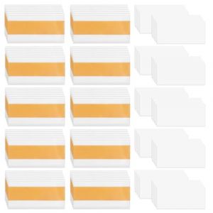 50 Pi&egrave;ces Porte Etiquette Adhesif, Porte &Eacute;tiquette Transparente Autocollante, Porte-&Eacute;tiquette de Prix &Eacute;tag&egrave;re, Avec Papier Cartonn&eacute;, pour Etag&egrave;res Bureau Supermarch&eacute; (4 x 8cm) (XXBXEU, neuf)