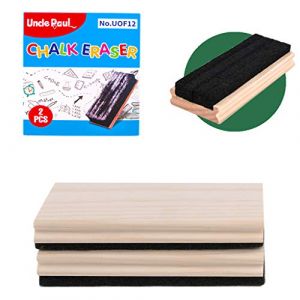 Tableau noir Effaceurs - 2 PCS Feutre En Bois De Pin En Campus Style Eraser Nettoyant Duster pour Tableau Noir Tableau Blanc Craie Eraser Fourniture Scolaire De Bureau Gravable Cadeau de Bricolage (Uncle Paul Direct, neuf)