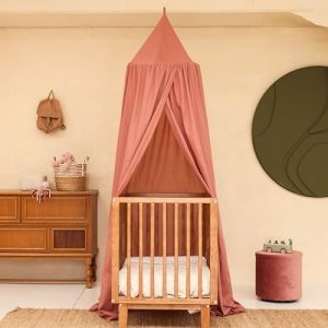 Ciel de Lit Rose Enfant | Baldaquin Rond pour Chambre B&eacute;b&eacute; & Enfant | Moustiquaire pour Berceau, Lit ou Coin Lecture | D&eacute;coration de Chambre & Aire de Jeu (UB-STORE EU, neuf)