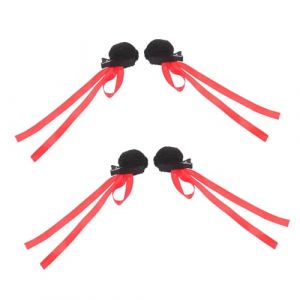 2 Paires Pince &agrave; Cheveux Boulette De Viande &Eacute;pingles &agrave; Cheveux Filles Pince &agrave; Boucle Barrette Clip es &agrave; Rubans es &agrave; Femmes Noir Fil De Polypropyl&egrave;ne (Linuya, neuf)