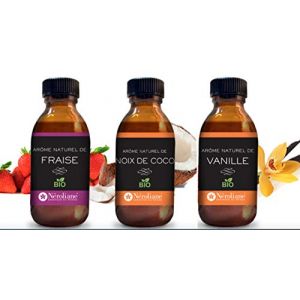 Lot 3 arômes BIO : Vanille - Fraise - Coco (3 x 50 ml) (Néroliane, neuf)