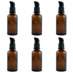 30 ml flacons vides rechargeables, 6 pcs flacon pompe verre, flacons &agrave; pompe en verre ambr&eacute; vides rechargeables, flacons de lotion en verre ambr&eacute;, pour maquillage, lotion, &eacute;mulsion, s&eacute;rum (Rfervgauk, neuf)