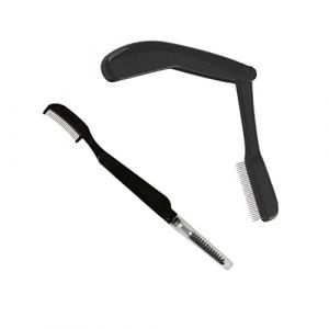 Beaupretty 2 pièces Peigne à Sourcils Pliable Acier Inoxydable Brosse et Peigne à Manche Plastique Outil de Toilettage Durable pour Sourcils Adapté à Tous Types et Usage (KenuoL, neuf)