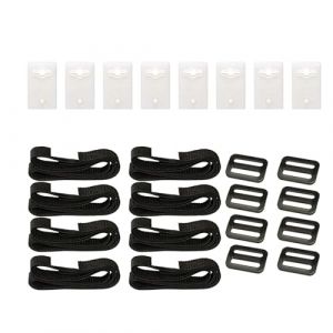 Kit De Fixation pour Bâche Solaire De Piscine, Sangles pour Enrouleur De Bâche Solaire De Piscine, Faciles À Monter, Comprenant 8 Sangles en Nylon,8 Plaques De Cordon,8 Boucles (ciwlas, neuf)