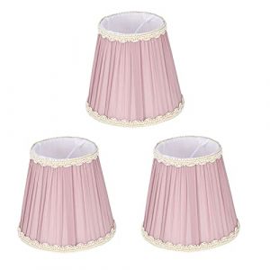 Tomotato 3Pcs Petit Abat-Jour, 9 x 14 x 13 cm Abat-Jour en Tissu Pliss&eacute; &agrave; Pince, Couvercle de Lampe pour Lampe de Table et Lustre Table de Chevet Applique (Violet Clair) (Hairolory, neuf)