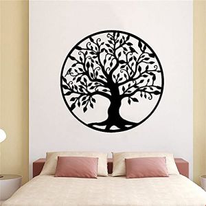 QIANGTOU Arbre de Vie d&eacute;coration Murale d&eacute;cor &agrave; la Maison Salon Chambre Arbre Silhouette Stickers muraux Art Amovible Vinyle Autocollant Mural 43x43cm (zhiteng, neuf)