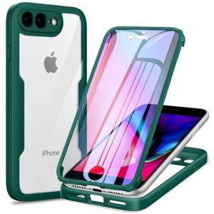 Phoona 360 degr&eacute;s Coque pour pour iPhone 8 Plus/iPhone 7 Plus avec Protection d'&eacute;cran, Silicone Antichoc Anti-Rayures Int&eacute;grale &Eacute;tui Housse pour iPhone 8 Plus/iPhone 7 Plus, Vert (WEST COAST KNITWEAR EU, neuf)