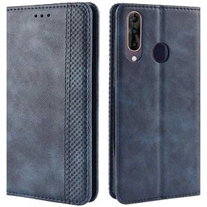 HualuBro Coque pour Wiko View 3, Etui Housse à Rabat en Retro PU Cuir Flip Leather Case Cover Antichoc Portefeuille Protection Stand Coque pour Wiko View3 2019 (Bleu) (HualuBro EU, neuf)