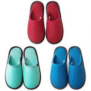 GURGER Chaussons Invit&eacute;s Lavable en Machine Antid&eacute;rapant Pantoufles de Maison H&ocirc;tel Spa Voyage, Lot de 3 (SUPERW, neuf)