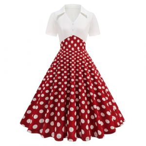 Robe Années 50 60 Femme Vintage À Pois Pin Up Robe Swing Rockabilly Audrey Hepburn 1950 Retro De Cocktail Mariage Ceremonie,Dress Pin Up Rockabilly Annee 50 Femme (qiaoxiahe, neuf)