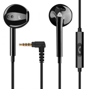 LUDOS Zenith &Eacute;couteurs, Garantie 2 Ans, &Eacute;couteur Intra-Auriculaires Filaires, Casque avec Microphone, Compatible avec Tablettes et Ordinateurs Portables Samsung, Huawei, iPhone, MP3 Players - Noir (LoboLoco Audio, neuf)